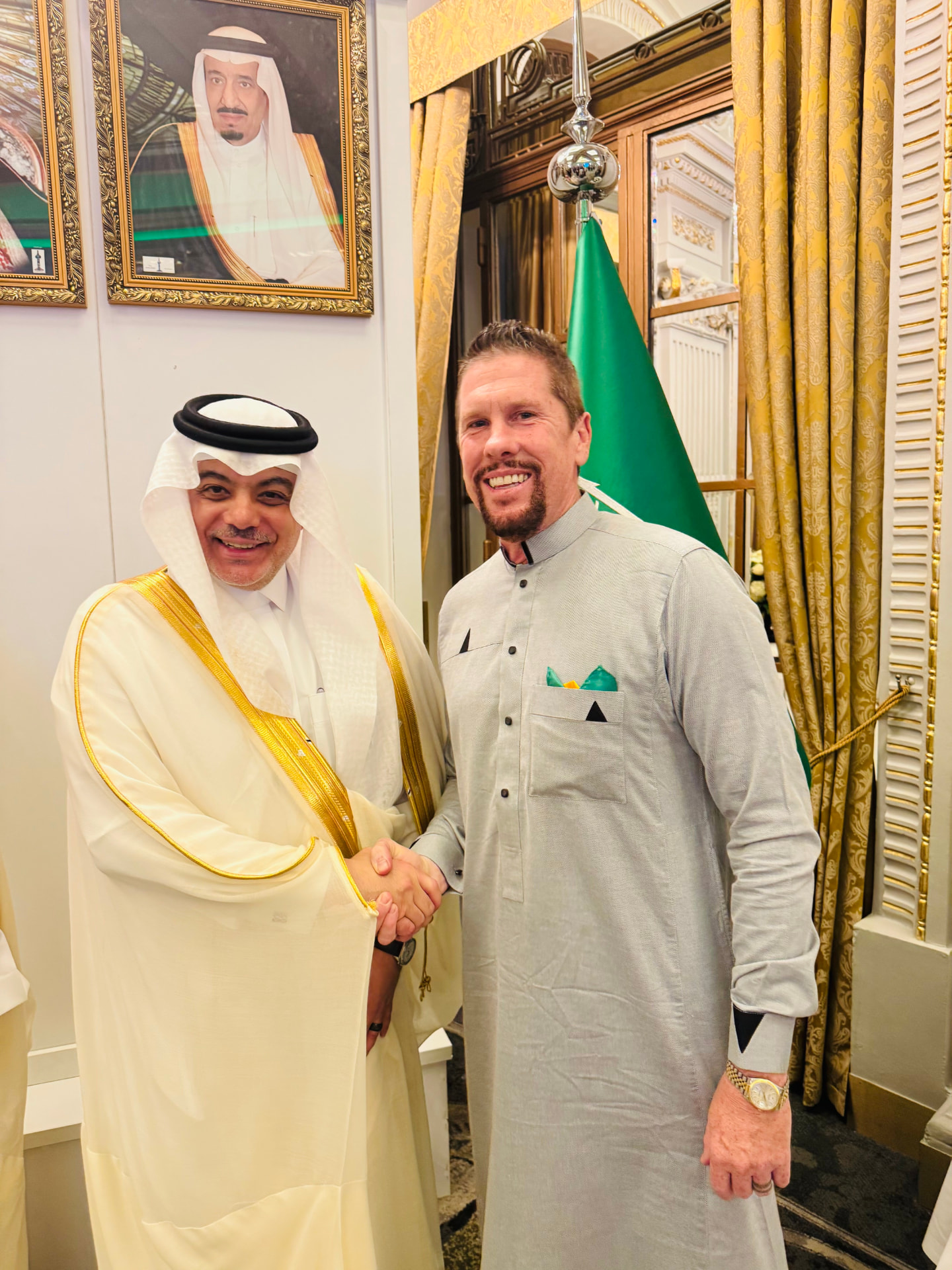 Dr. Wilkens with a Saudi official at a diplomatic reception in Riyadh